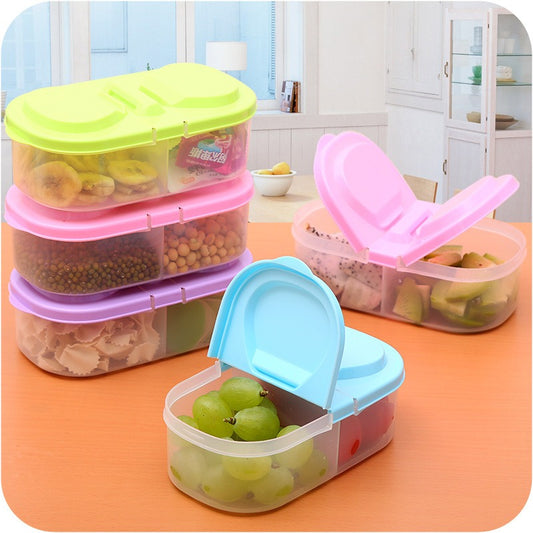 Double-cell Flip Storage Box Kitchen Groceries Sealed Jar