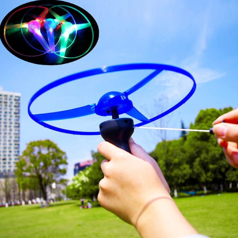 Luminous Pull Wire Flying Saucer Toys