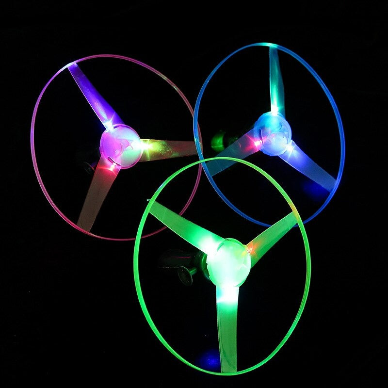 Luminous Pull Wire Flying Saucer Toys