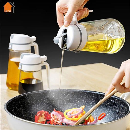 Oil Cruet Glass Storage Oil Bottle Tank