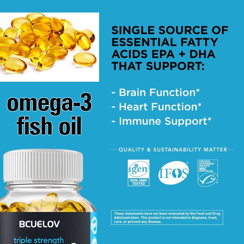 Omega-3 Fish Oil Dietary Supplement - Helps Support Brain & Heart Health