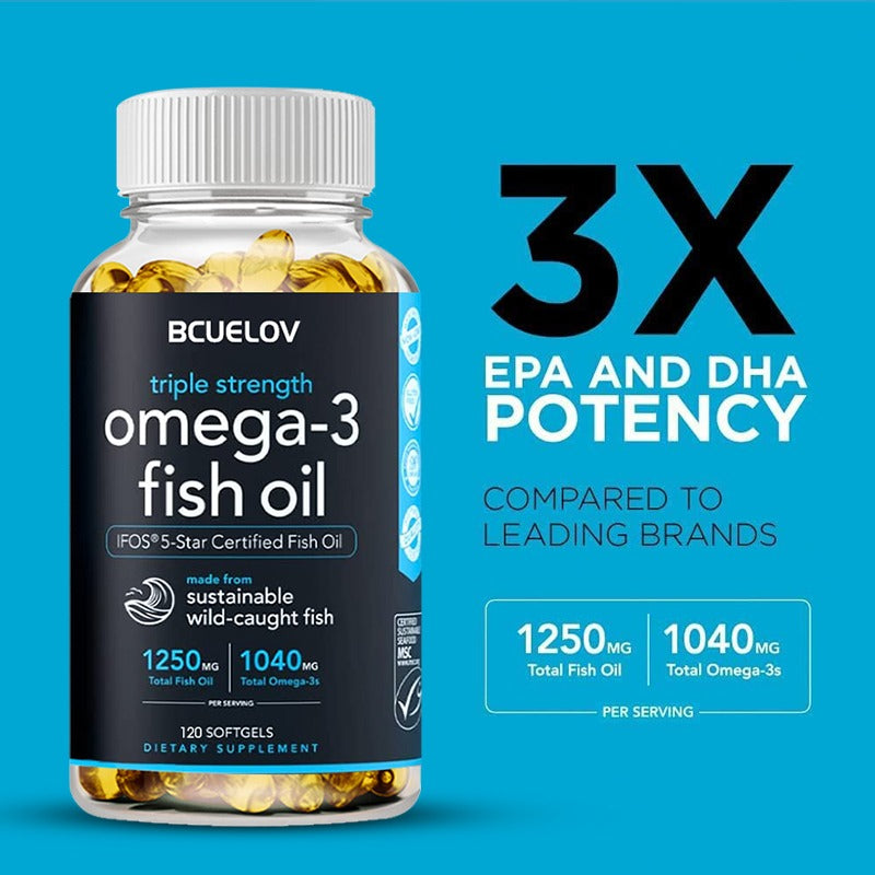 Omega-3 Fish Oil Dietary Supplement - Helps Support Brain & Heart Health