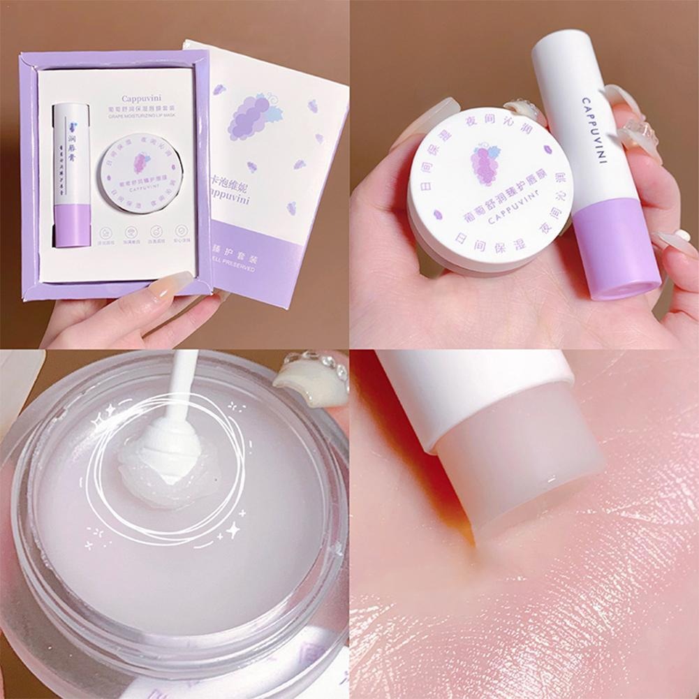 Peach Grapes Lip Balm Lip Mask Suit Moisturizing Lipstick