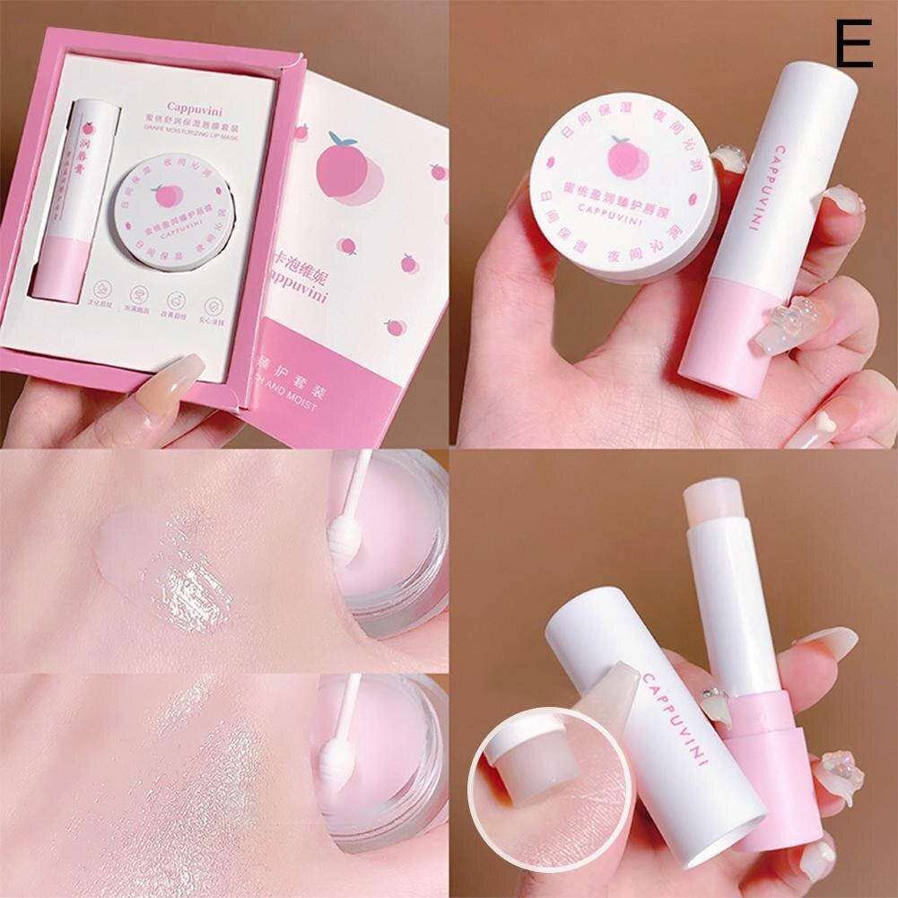 Peach Grapes Lip Balm Lip Mask Suit Moisturizing Lipstick