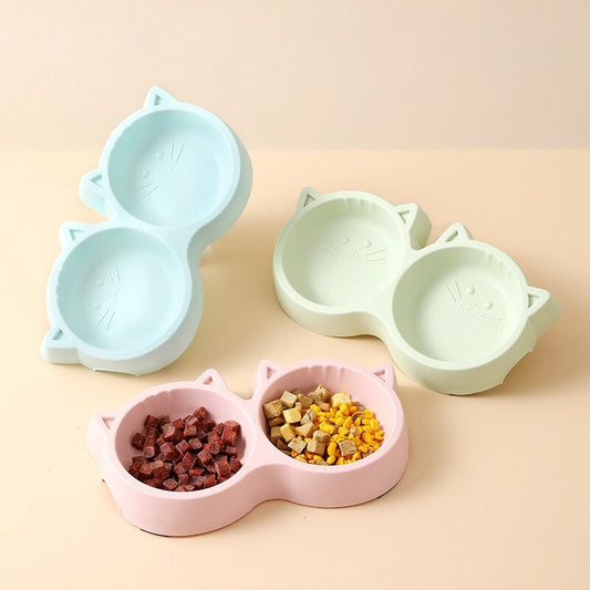 Pet Supplies Pet Cat Double Bowl