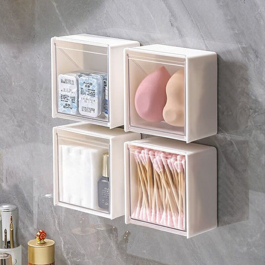 Plastic Wall Shelf Bathroom Organizer Makeup Cotton