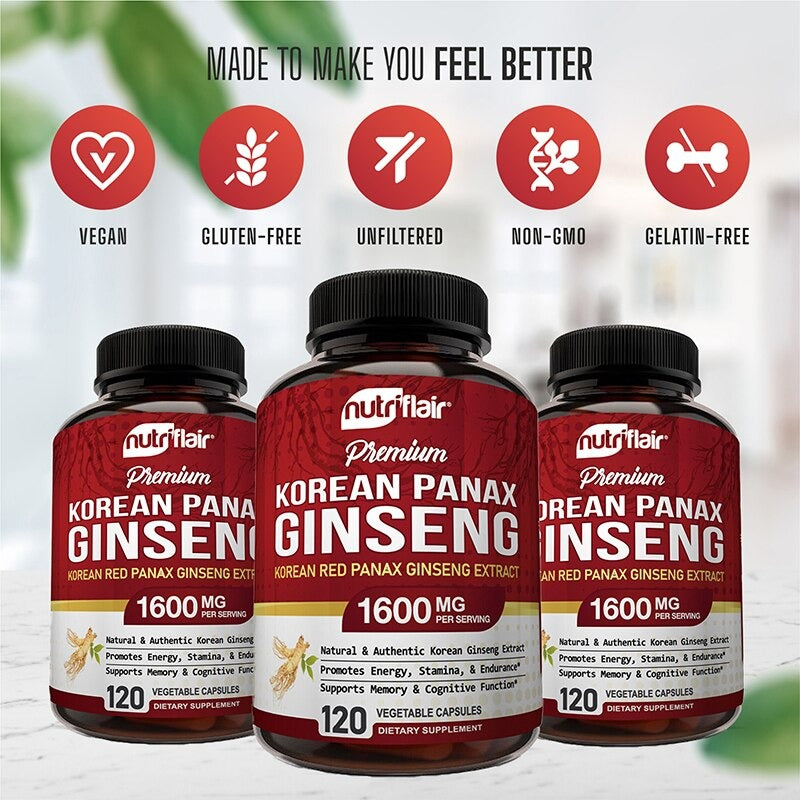 Premium Red Ginseng Capsules for Men's Vitality