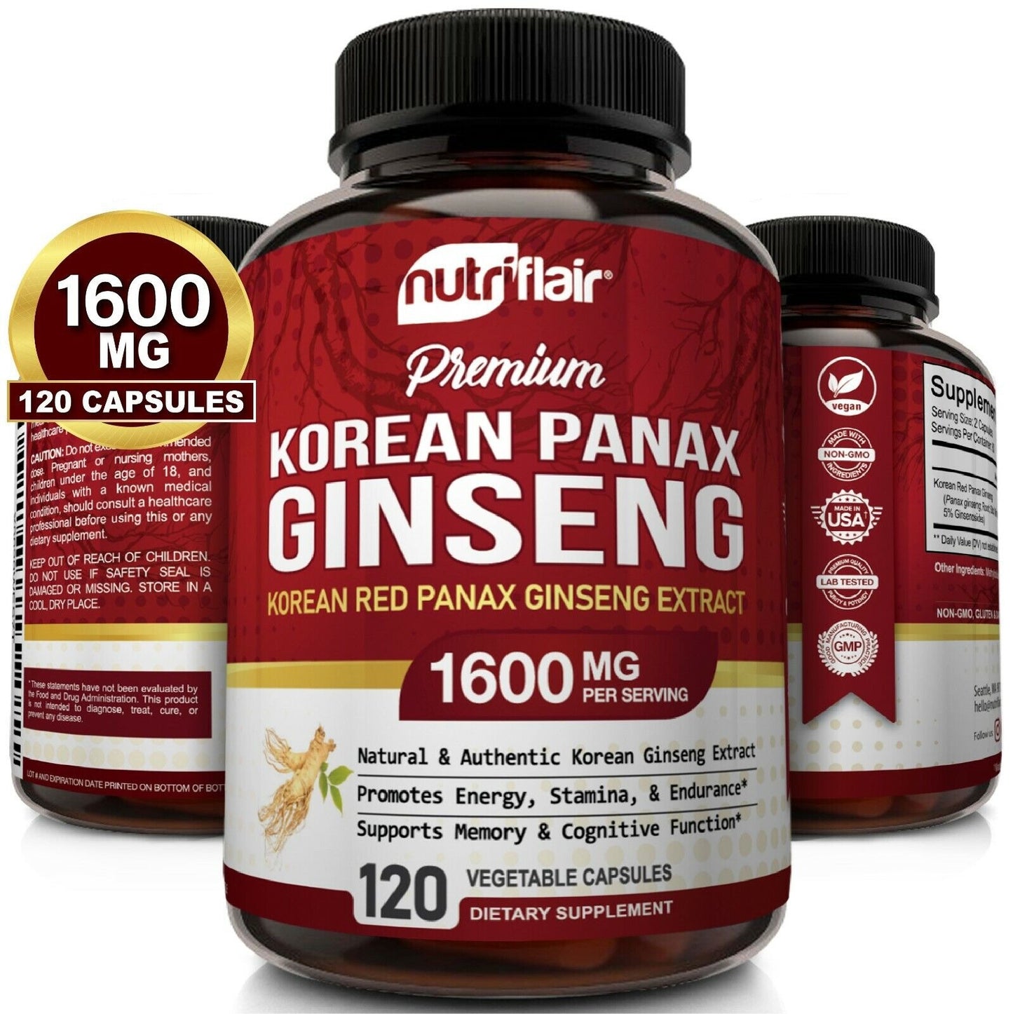 Premium Red Ginseng Capsules for Men's Vitality