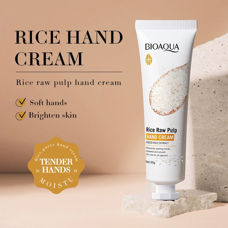 Rice Raw Pulp Hand Cream Lotions Serum Repair Nourishing Hand Skin Care