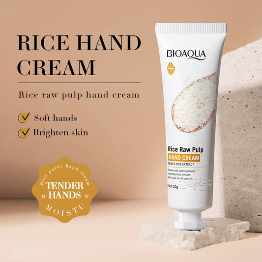 Rice Raw Pulp Hand Cream Lotions Serum Repair Nourishing Hand Skin Care