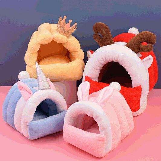 Small Animal Bed Winter Warm Hamster Nest Cartoon